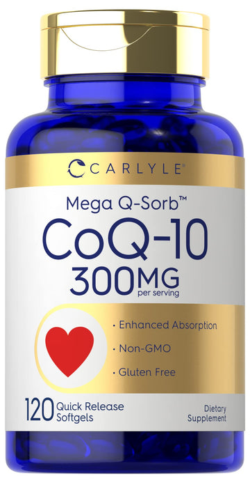 Carlyle CoQ10 300mg | 120 Softgels | Mega Q-Sorb Coenzyme Q-10 | with Black Pepper Carlyle buy supplements canada