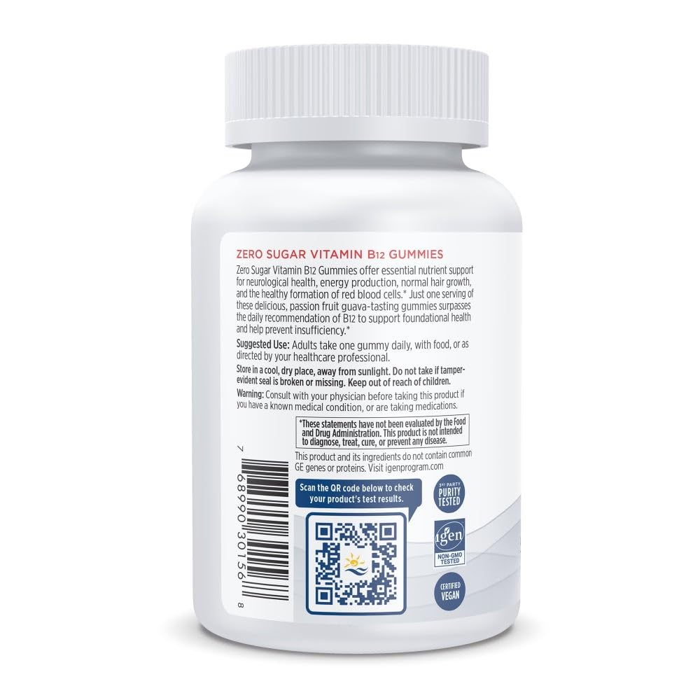 Nordic Naturals Zero Sugar Vitamin B12 Gummies - 2000 mcg Vitamin B12 per Gummy, Passion Fruit Guava Flavor - 30 Gummies, Essential Nutrient Support for Energy Production and Brain Health, 30 Servings Nordic Naturals buy supplements canada
