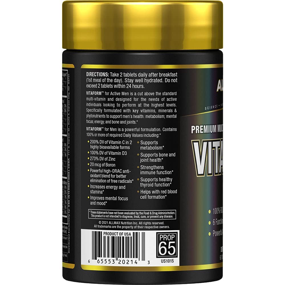 ALLMAX Nutrition Premium Vitaform, Performance Vitamin for Men, 60 Tablets ALLMAX buy supplements canada