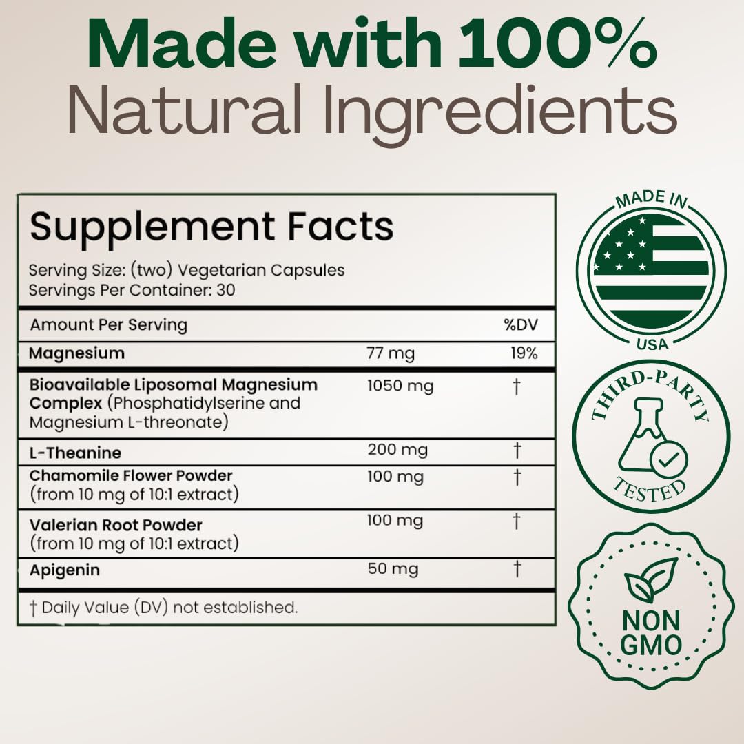 MAGPLUS+ Magnesium L-Threonate w Apigenin & L Theanine | 7-Ingredient Sleep Blend | Brain, Memory, & Sleep Support | Liposomal Magnesium Threonate Supplement (60 Capsules) Plus+Ultra buy supplements canada