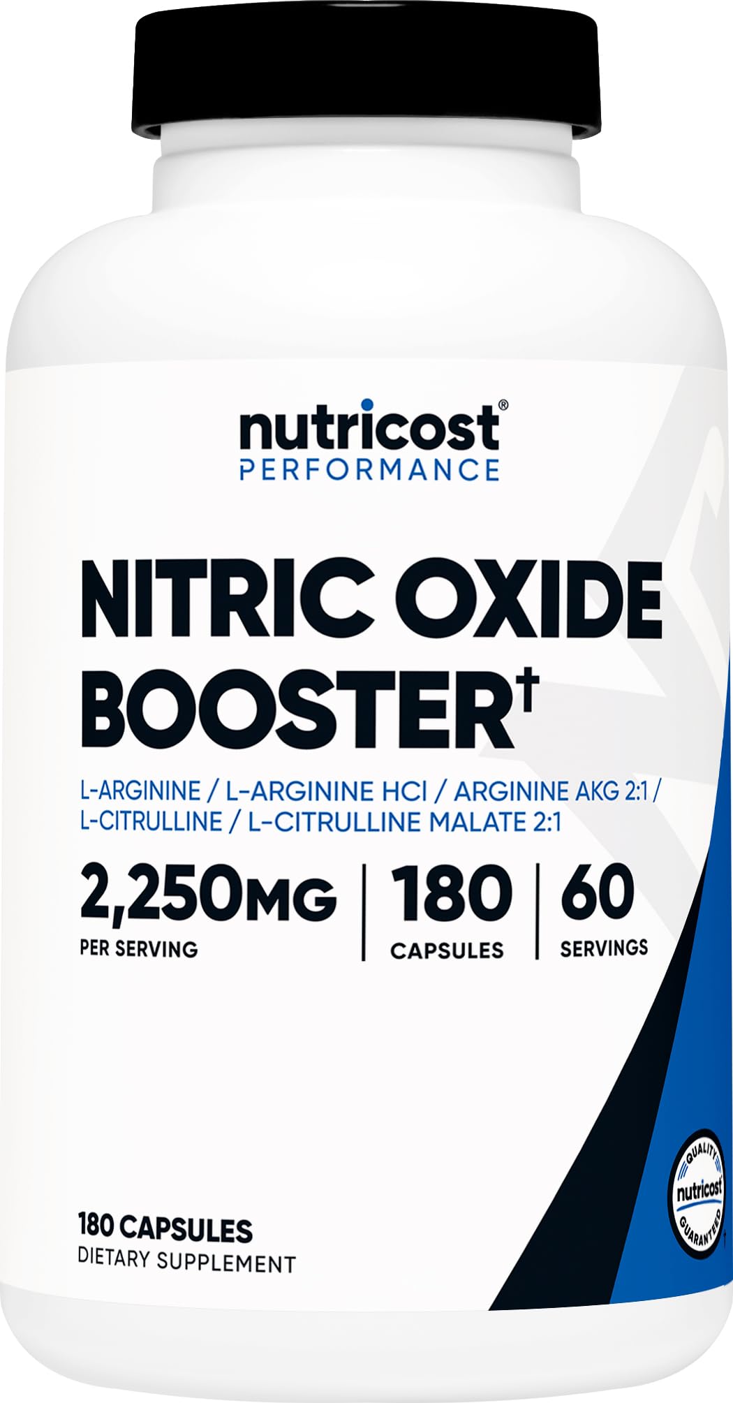 Nutricost Nitric Oxide Booster 2250mg, 180 Capsules - 750mg Per Casule, 60 Servings - Gluten Free and Non-GMO Nutricost buy supplements canada