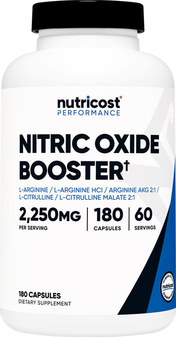 Nutricost Nitric Oxide Booster 2250mg, 180 Capsules - 750mg Per Casule, 60 Servings - Gluten Free and Non-GMO Nutricost buy supplements canada
