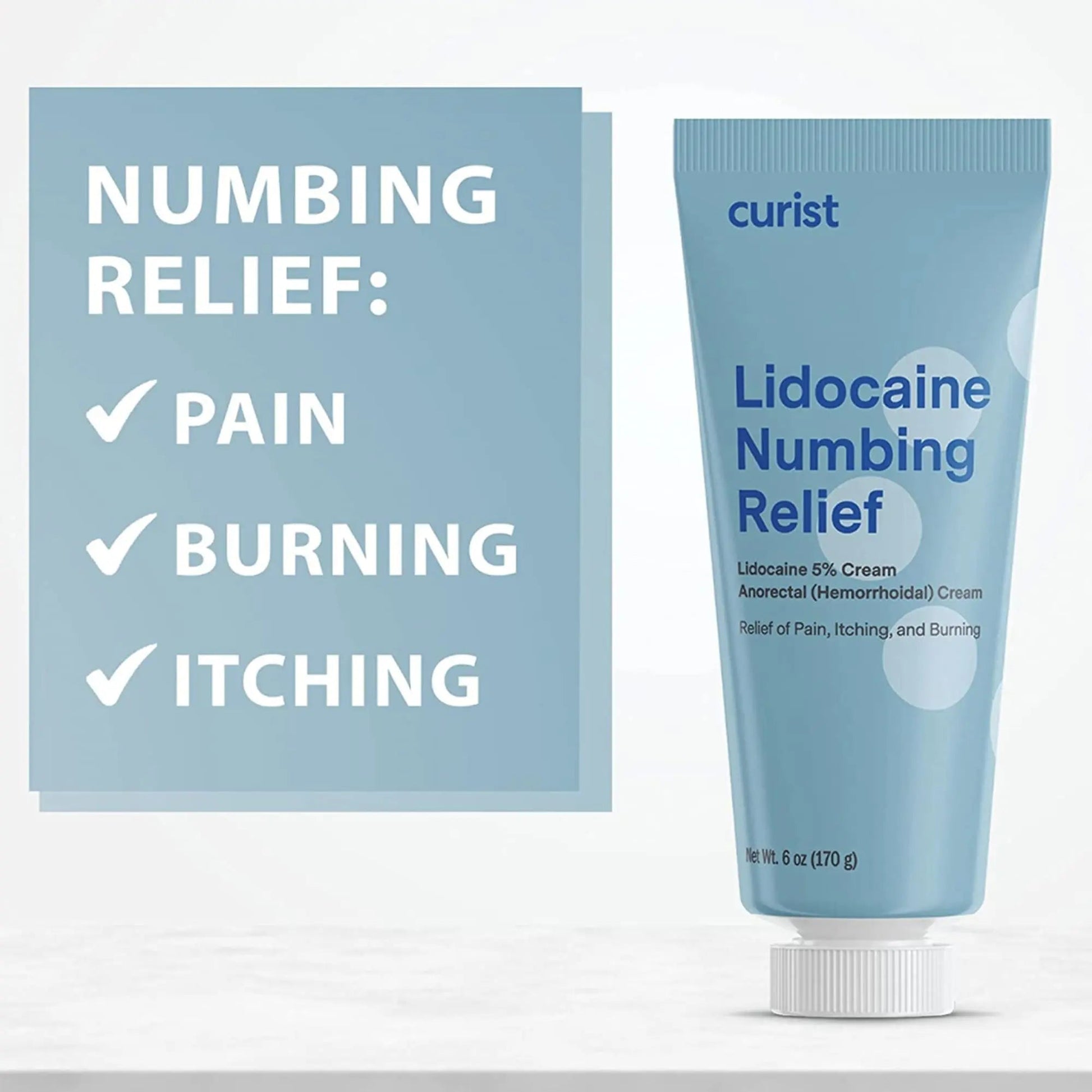 Curist 5% Lidocaine Cream Maximum OTC Strength Topical Pain Relief OTC - 12 oz (Pack of 2) XL Tube 5 Percent Lidocaine Numbing Cream to Numb Effectively (2 Pack - 6 oz Tube) Curist buy supplements canada