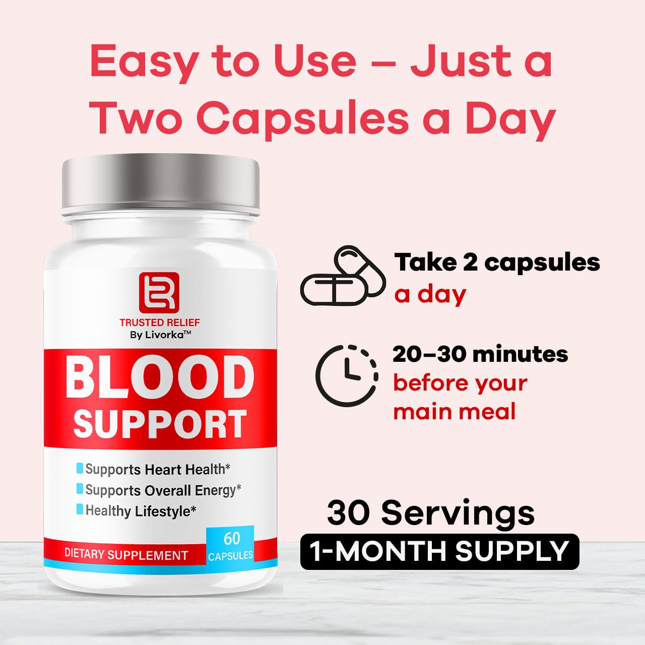 (2 Pack) Trusted Relief Blood Support Capsules - Official TrustedRelief Blood Support Vitamin Pills, Natural Trusted Relief Advanced Premium Formula Wellness & Overal Health, 120 Capsules For 2 Months LIVORKA buy supplements canada