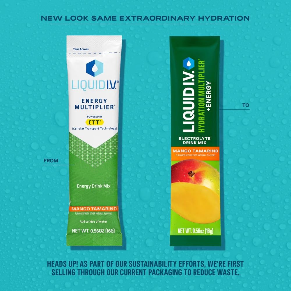 Liquid I.V.® Hydration Multiplier +Energy - Mango Tamarind | Electrolyte Powder Drink Mix | 1 Pack (14 Servings) Liquid I.V. buy supplements canada