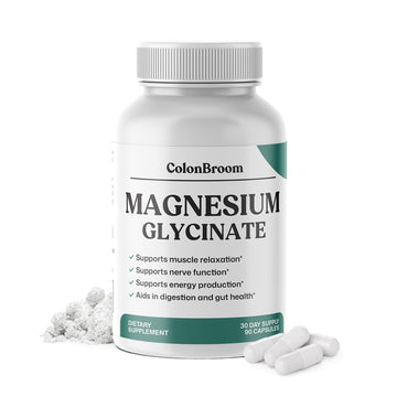 ColonBroom Pure Magnesium Glycinate Capsules | Supplement for Sleep, Heart & Muscle Support | Non-GMO, Gluten Free, Vegan & Sugar-Free | 1 Month Supply (90 Capsules) ColonBroom buy supplements canada