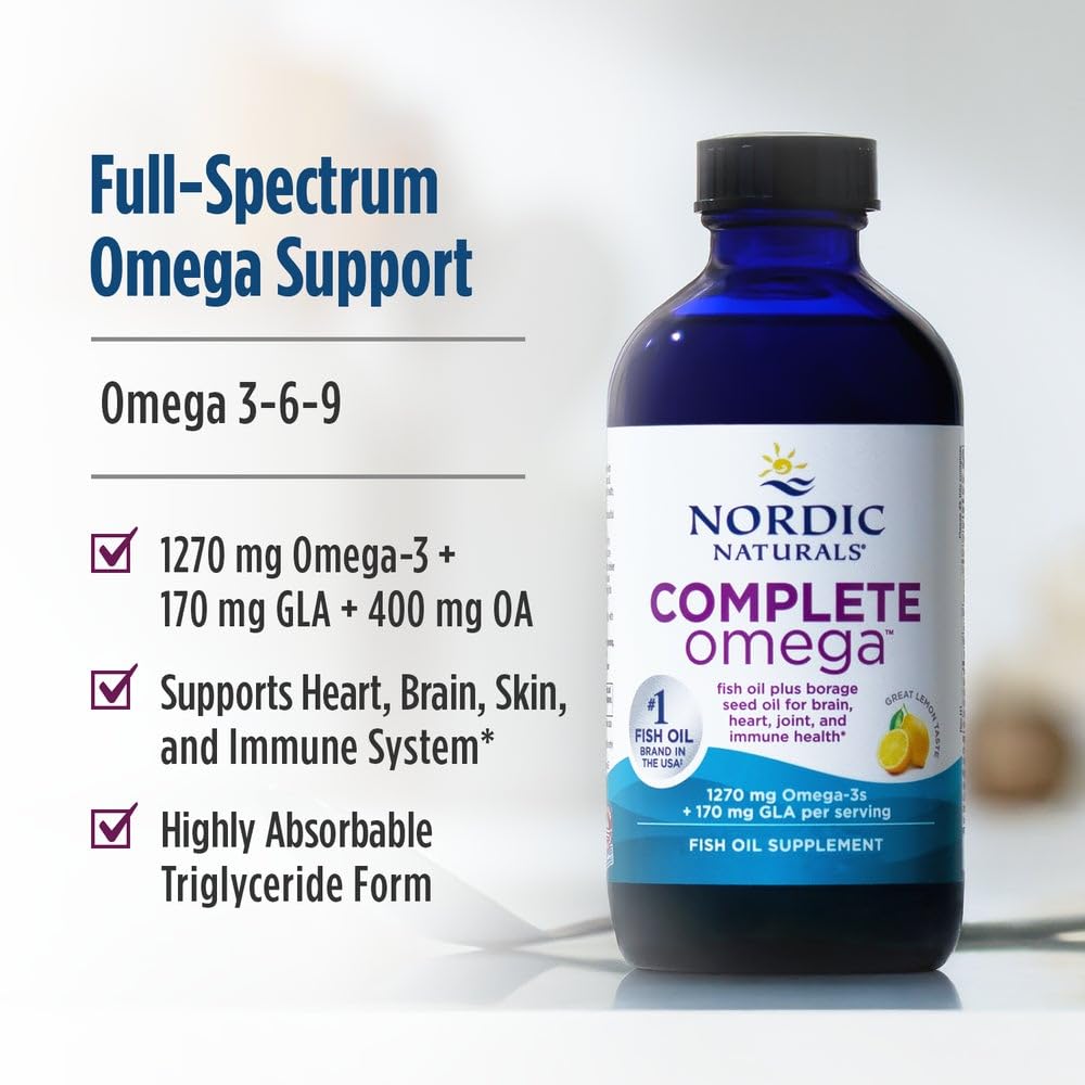 Nordic Naturals Complete Omega, Lemon Flavor - 8 oz - 1270 mg Omega-3 - EPA & DHA with Added GLA - Healthy Skin, Cognition, Positive Mood - Non-GMO - 48 Servings Nordic Naturals buy supplements canada