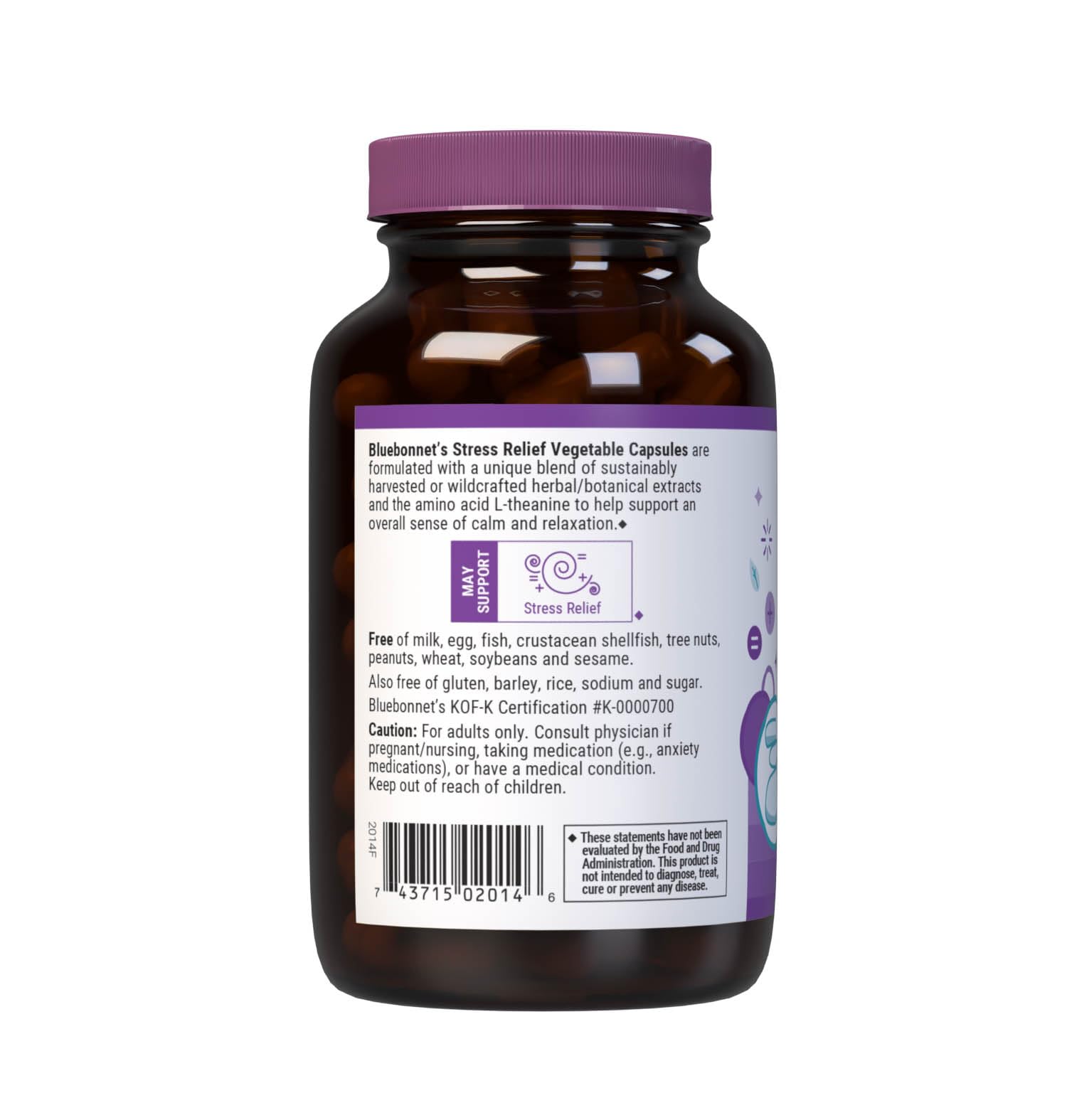 BlueBonnet Targeted Choice Stress Relief Whole Food Based Ashwagandha Extract, L-Theanine, Lemon Balm, Rhodiola Relaxing Calm Mood Supplement for Women & Men - Non-GMO, Vegan - 60 Vegetable Capsules BlueBonnet buy supplements canada