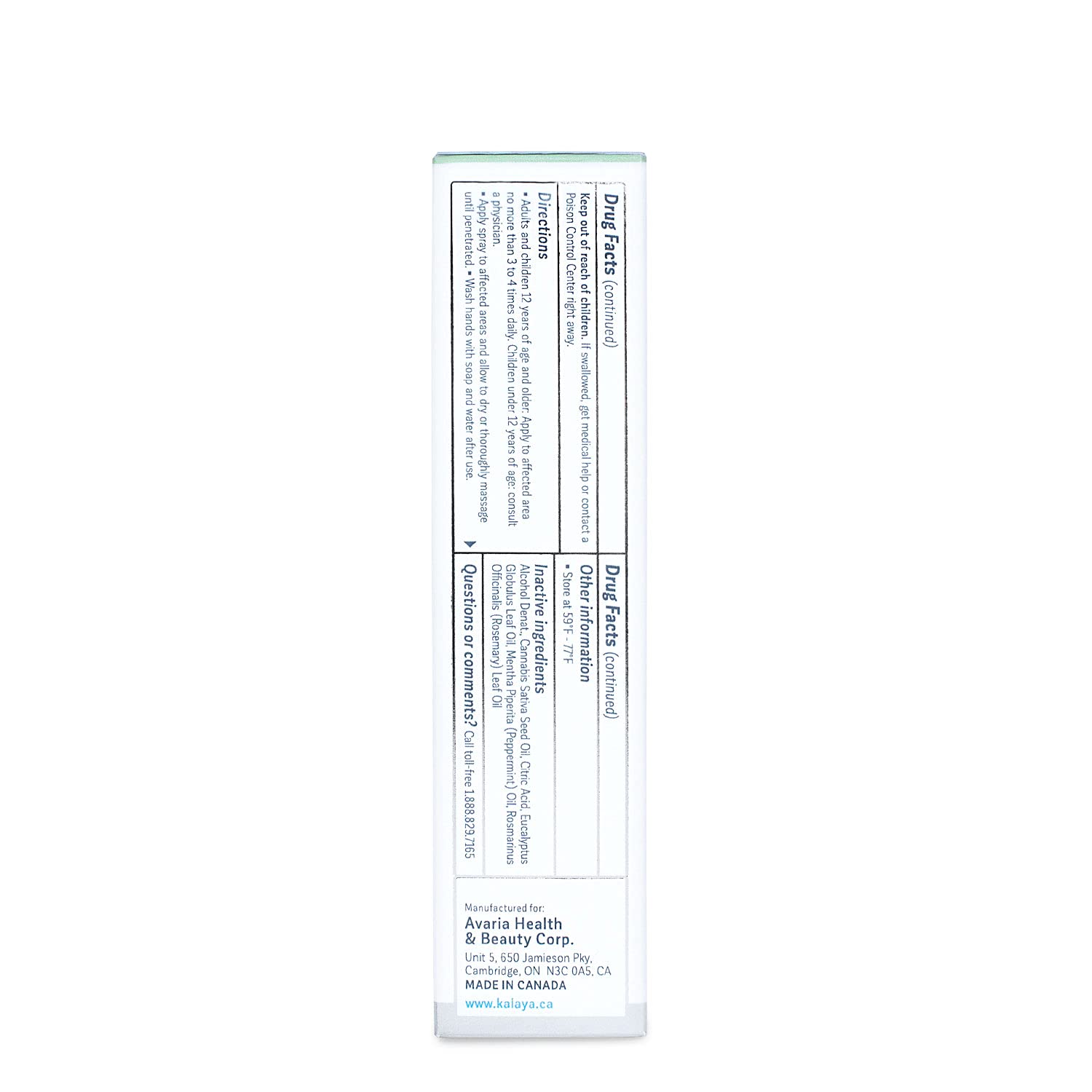Kalaya Pain Relief Spray - Fast-Acting, Quick-Drying Muscle Rub for Joint Pain Relief and Muscle Pain - with Eucalyptus, Menthol, Methyl Salicylate, Camphor - Ideal for Easing Back Pain - 2 oz Kalaya Naturals buy supplements canada
