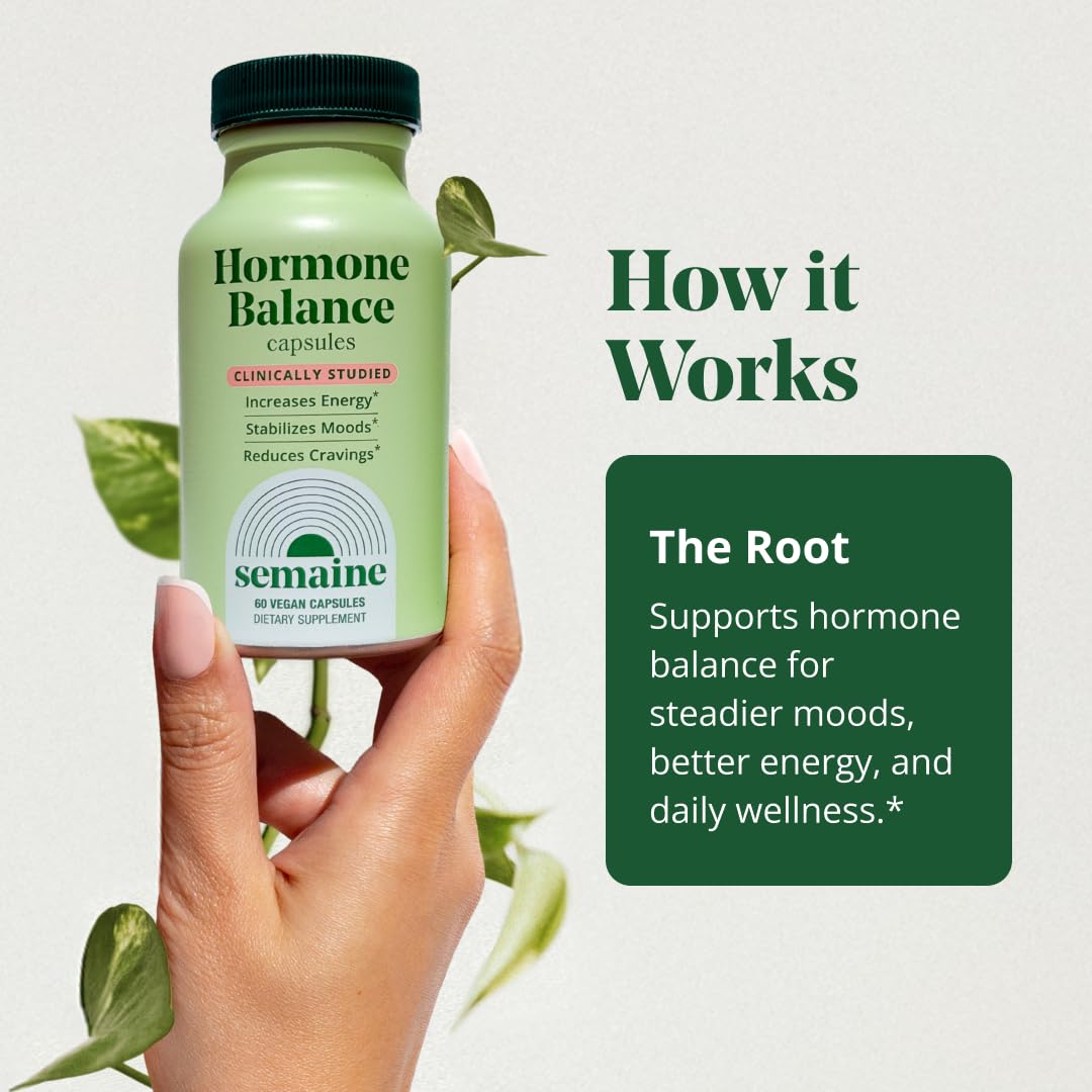 Semaine Hormone Balance – Clearer Skin, Enhanced Moods, Deeper Sleep & Happier Hormones. Hormone-Free, Vegan Capsule, Multi-Symptom Support (60 ct) Semaine buy supplements canada