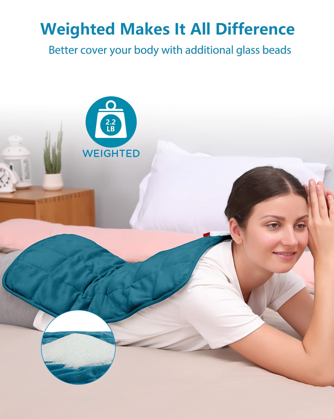 Comfytemp Full Weighted Heating Pad for Back Pain & Cramps Relief, 2.2lb Large Electric Comfytemp buy supplements canada