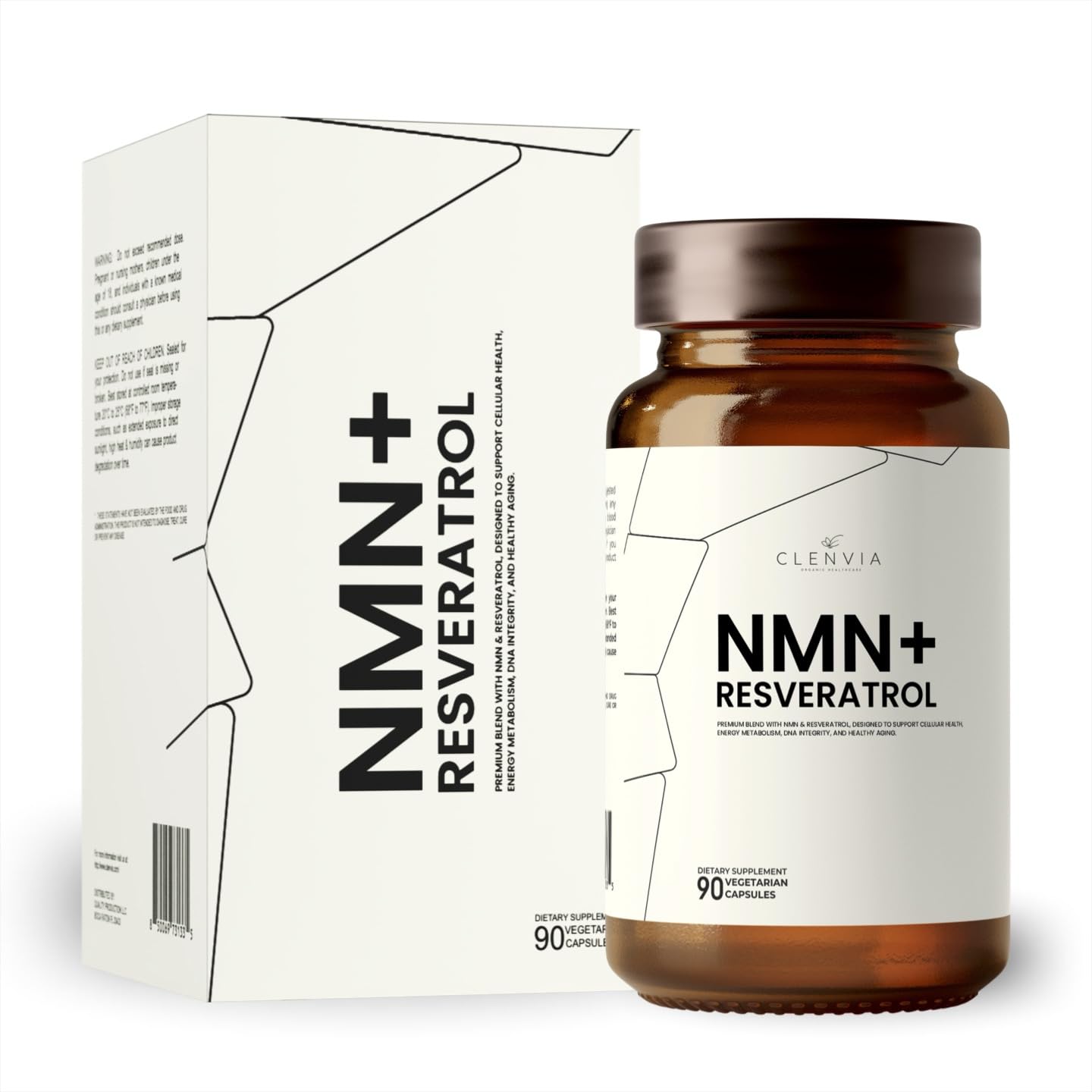 CLENVIA Premium NMN Supplement with Resveratrol – High Potency NAD+ Support Formula – >99.7% Purity – Third-Party Tested – Made in USA – 500mg Nicotinamide + 100mg Resveratrol – 90 Capsules CLENVIA buy supplements canada