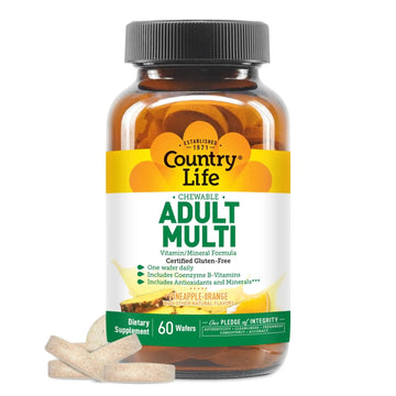 Country Life Adult Chewable Multivitamin with Coenzyme B-Vitamins, Antioxidants, Minerals, Pineapple-Orange Flavor Country Life buy supplements canada