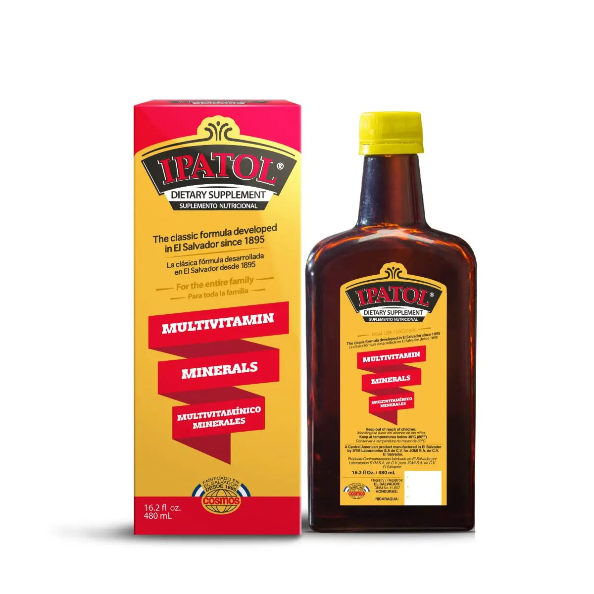 Ipatol, Multivitamin Supplement, Since 1895. Vitamin A, D, Calcium, Iron, Manganese, Sodium, Potassium. Suplemento multivitaminico, Desde 1895 Ipatol buy supplements canada