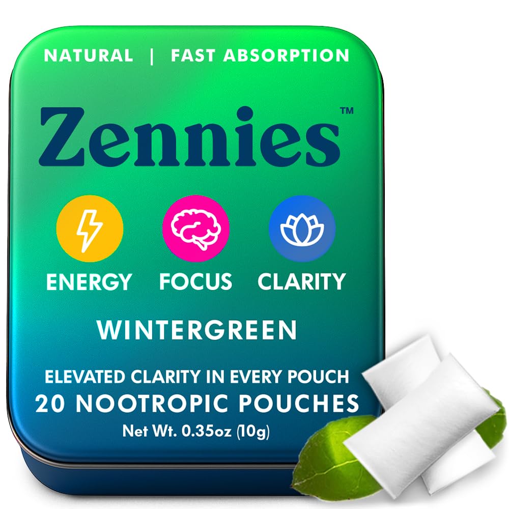 Zennies Caffeine Nootropic Pouches with Alpha GPC, L-Tyrosine & L-Theanine, Lion's Mane, Cordyceps, Reishi - Nicotine Free, No Sugar or Artificial Sweeteners Nootropic Energy Pouches, Wintergreen 1 PK Parrox buy supplements canada