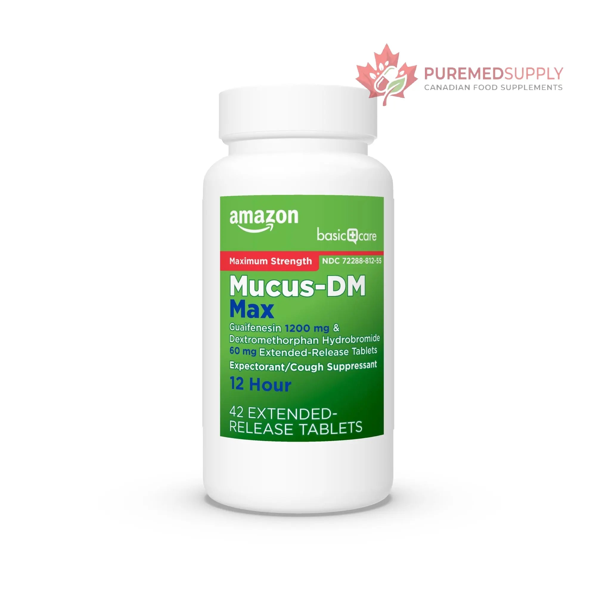 Amazon Basic Care Maximum Strength Mucus DM, Expectorant and Cough Suppressant Extended-Release Tablets, 42 Count Amazon Basic Care buy supplements canada