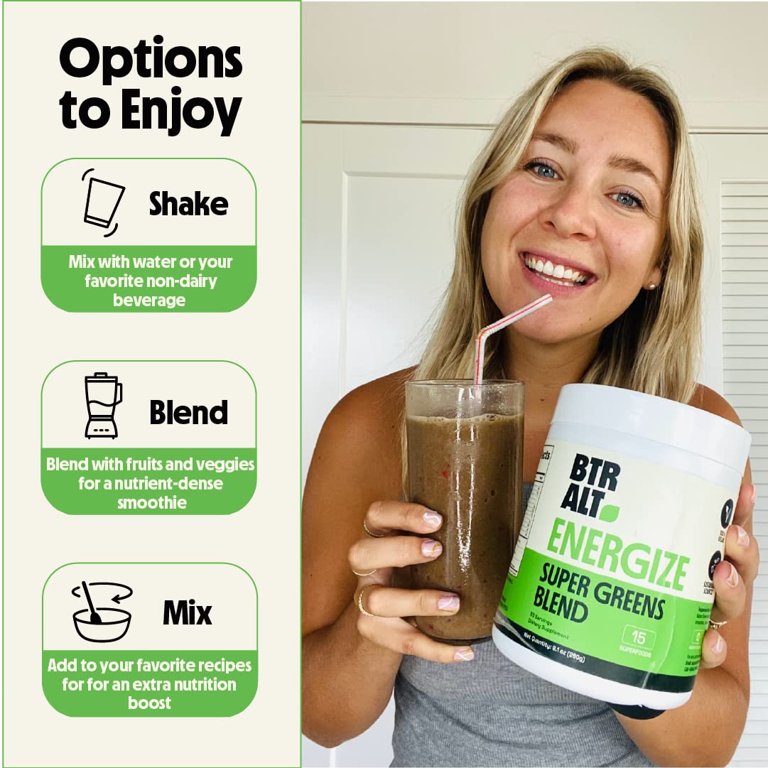 Better Alt Greens Powder, Helps Reduce Bloating, 15 Super Greens- Blend of Spirulina Better Alt buy supplements canada