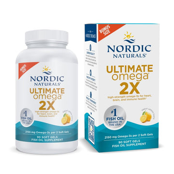Nordic Naturals Ultimate Omega 2X, Lemon Flavor - 90 Soft Gels - 2150 mg Omega- High-Potency Omega-3 Fish Oil with EPA & DHA - Promotes Brain & Heart Health - Non-GMO - 45 Servings Nordic Naturals buy supplements canada