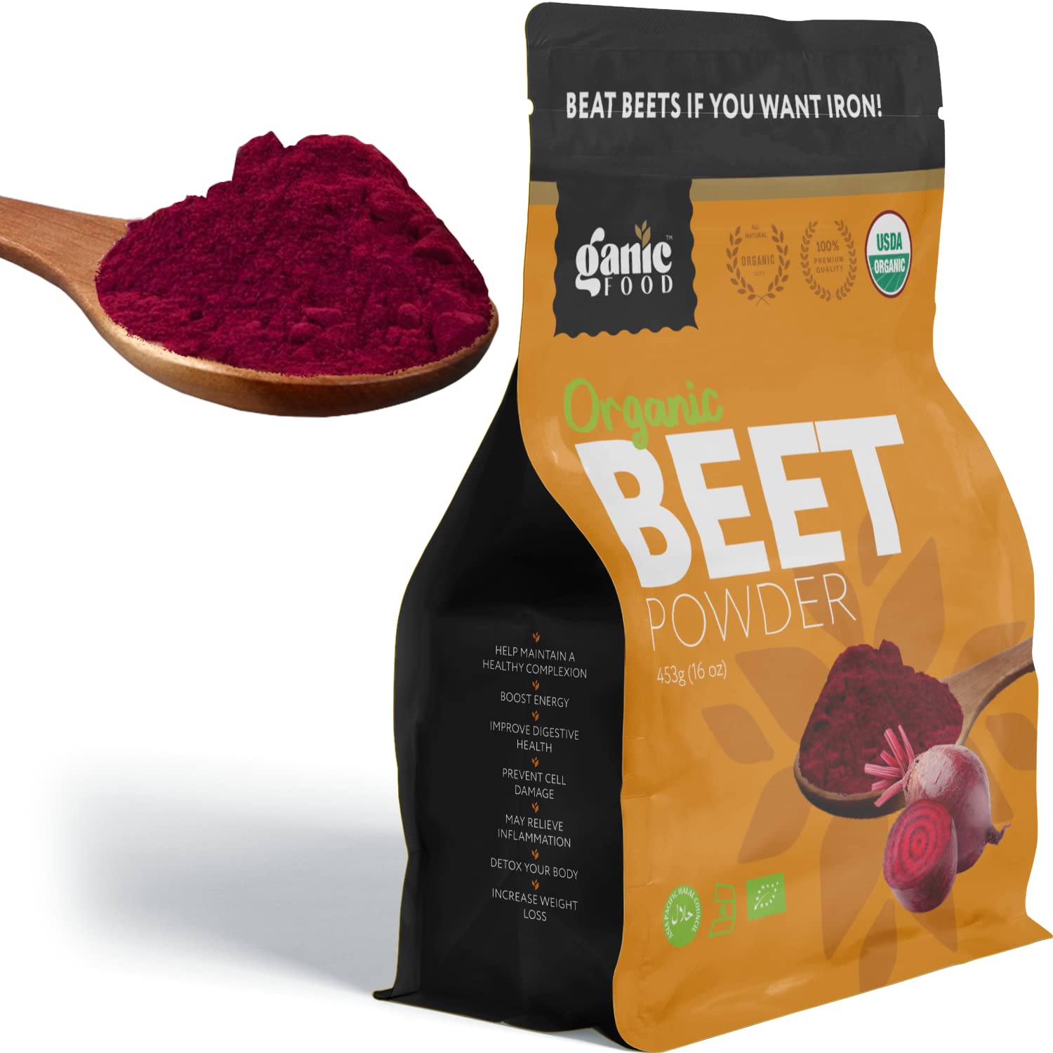 Ganic Food Organic Beetroot Powder, 16 Ounces Ganic Food buy supplements canada
