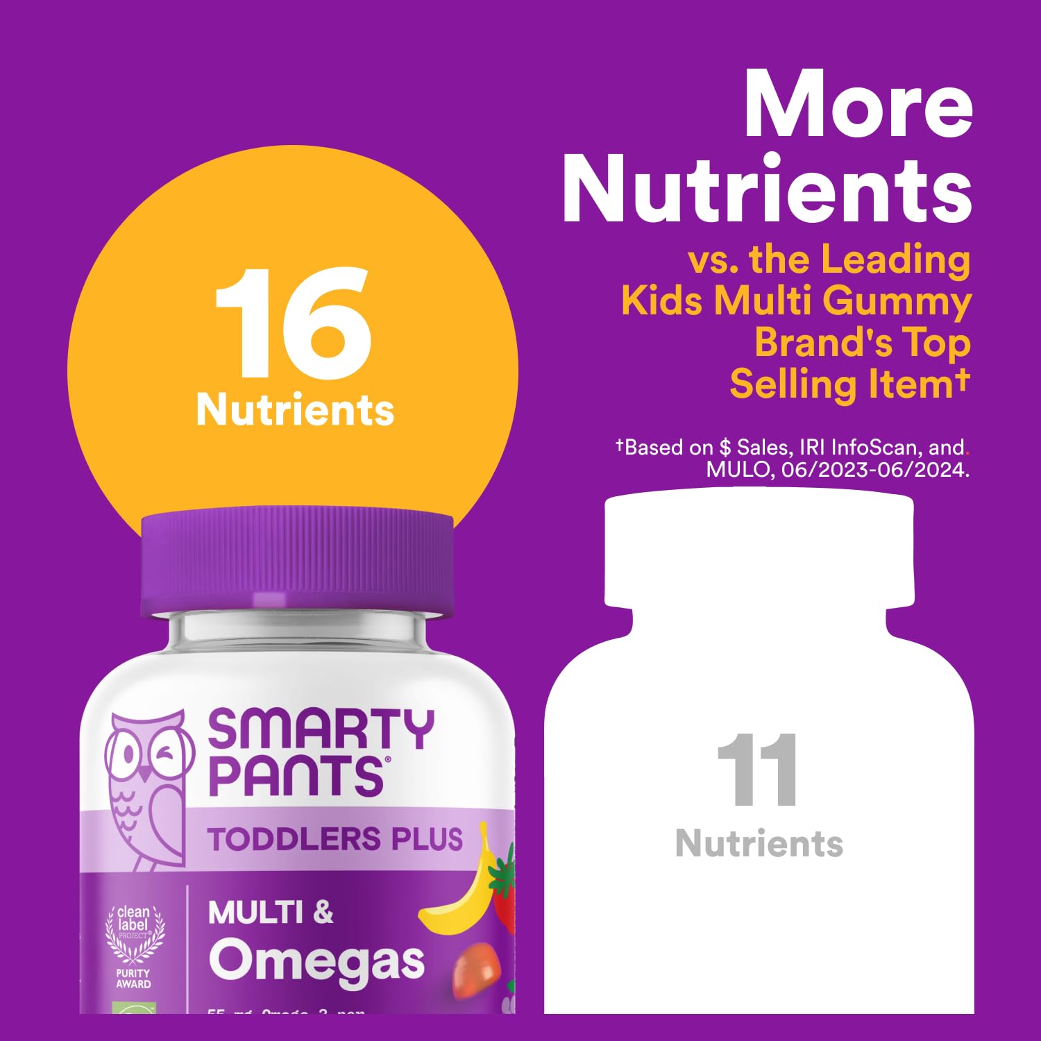 SmartyPants Toddler Multivitamin Gummies - Improved Formula: Omega 3 (DHA/EPA), Vitamins D3, C, Vitamin B12, B6, A, K & Zinc SmartyPants buy supplements canada