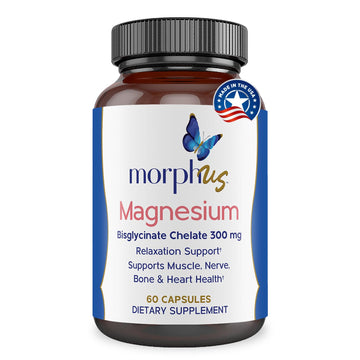 Morphus Magnesium Bisglycinate Chelate 300mg Supplement | 60 Capsules | Helps Women with Perimenopause & Menopause Symptoms | Restful Sleep, De-Stress, Relaxes Muscles & Nerves | Fast Absorption MORPHUS buy supplements canada