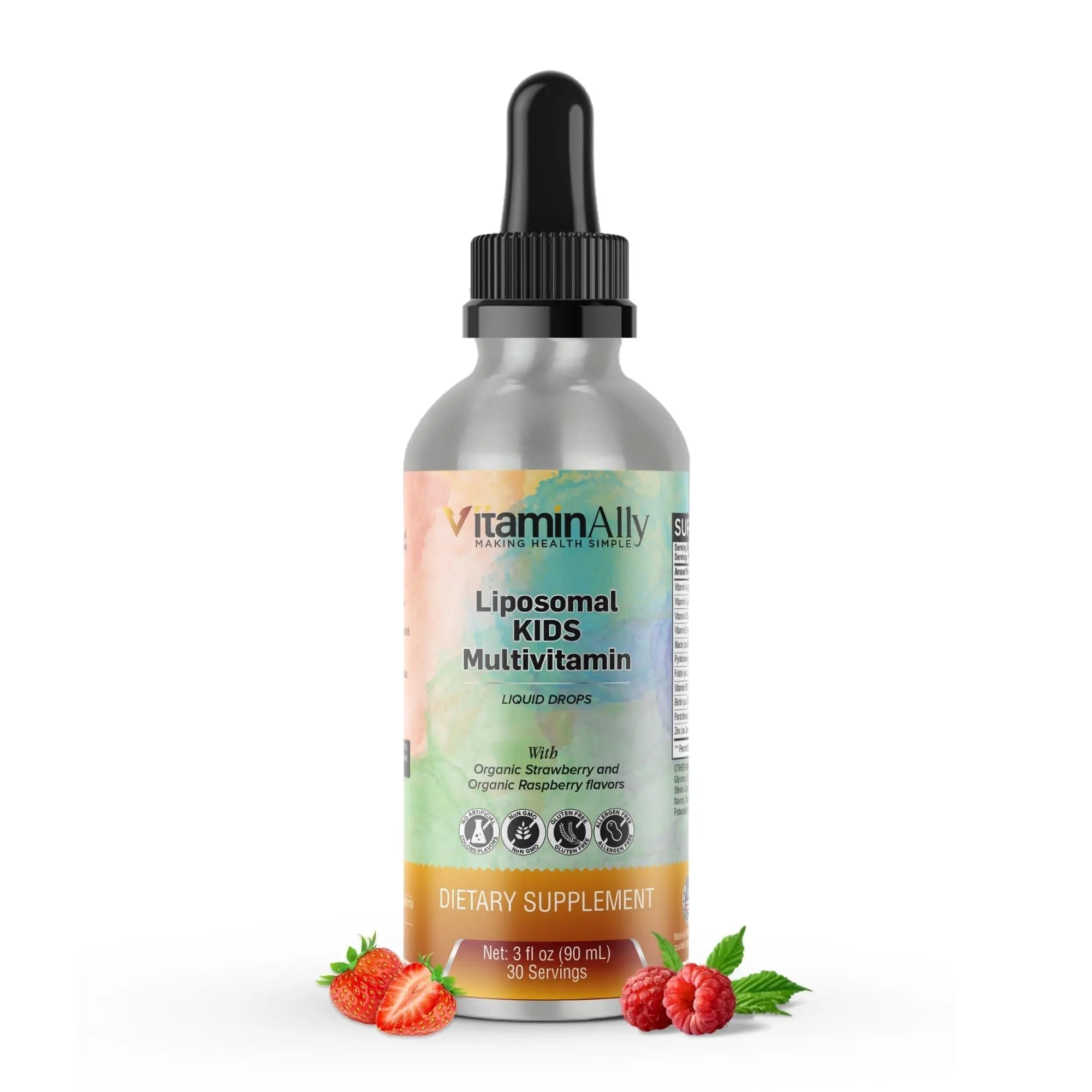 Vitaminally Liposomal Kids Liquid Multivitamin | Non-GMO | Clean | Sugar Free | Gluten Free | Organic Berry Flavors | Vitaminally buy supplements canada