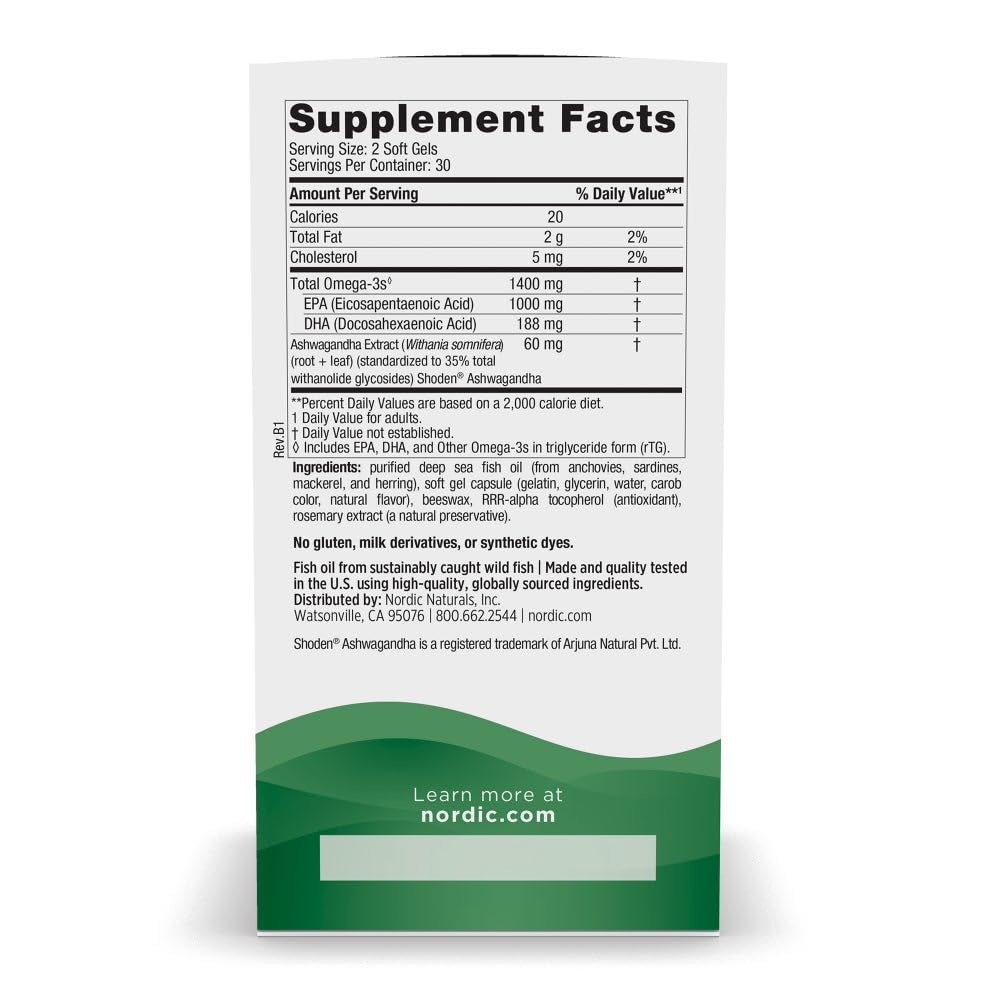 Nordic Naturals Mood Support Omega Blend - Unflavored - 60 Soft Gels - 1400 mg Omega-3 Supplement with EPA & DHA - Promotes Balanced Mood and Serenity - Non-GMO - 30 Servings Nordic Naturals buy supplements canada