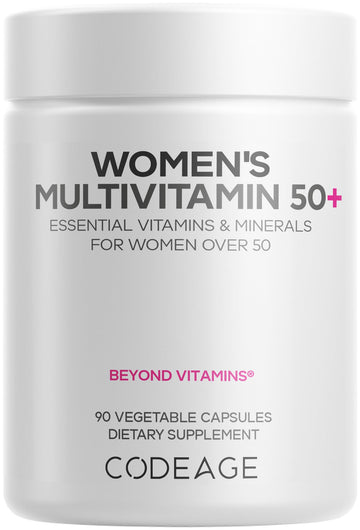 Codeage Women’s Multivitamin 50+ Supplement - Essential Vitamins for Women Over 50, Minerals, CoQ10, Hyaluronic Acid, Probiotics, Black Cohosh, Ashwagandha & Superfoods - Non-GMO - 90 Capsules Codeage buy supplements canada
