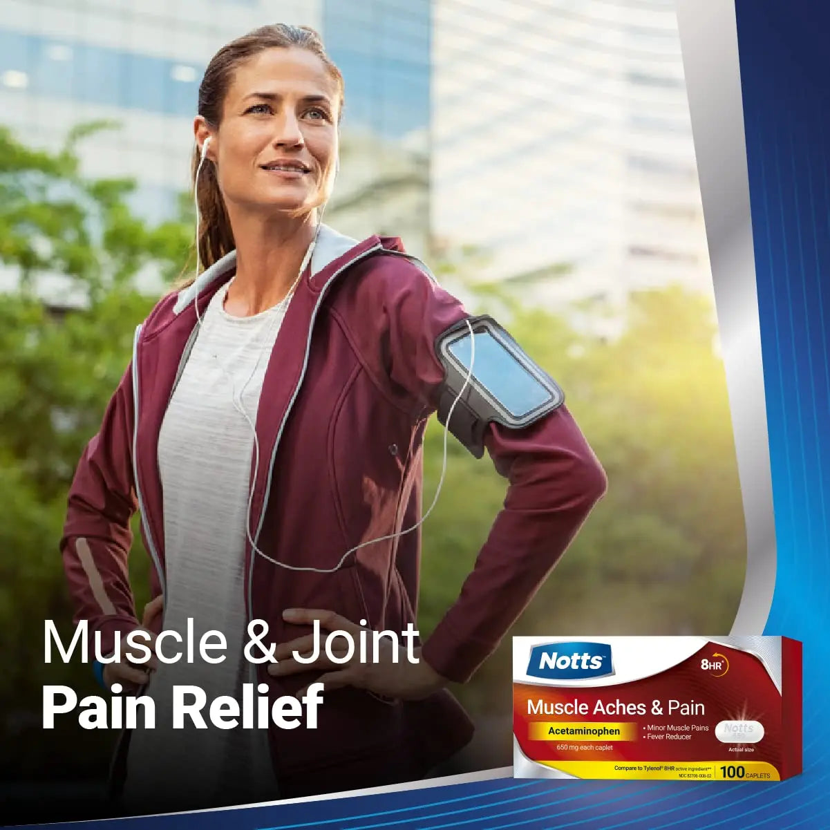 NOTTS Muscle Aches & Pain Acetaminophen 650 mg, 100 Count NOTTS buy supplements canada