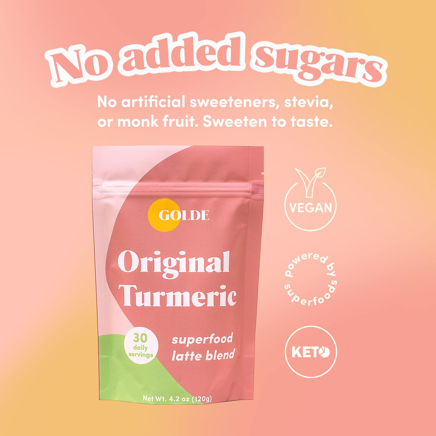 GOLDE - Superfood Latte Blend - Original Turmeric - Plant-Based w/Coconut, & Ginger - Vegan, Keto, Sugar-Free - 30 Servings GOLDE buy supplements canada