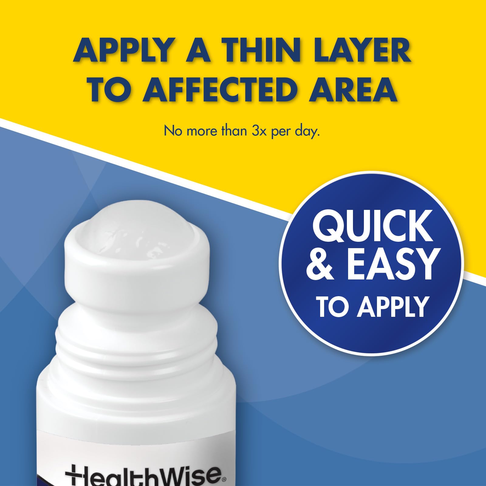 HealthWise 4% Lidocaine Roll-On | OTC Strength | Pain Relief Liquid | 2.5 oz. 73 mL | Non-Greasy, Unscented Formula | Topical Anesthetic HealthWise buy supplements canada