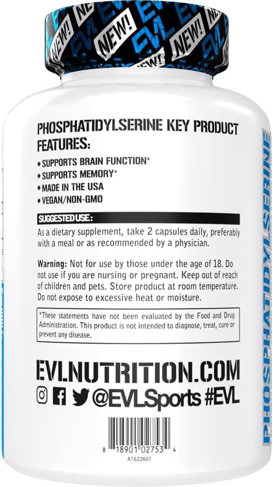 PhosphatidylSerine Nootropics Brain Support Supplement - Advanced Anti Aging Brain Health Supplement for Adults - Memory and Focus with Phosphatidylserine 300mg - EVL Vegan Non-GMO Evlution buy supplements canada