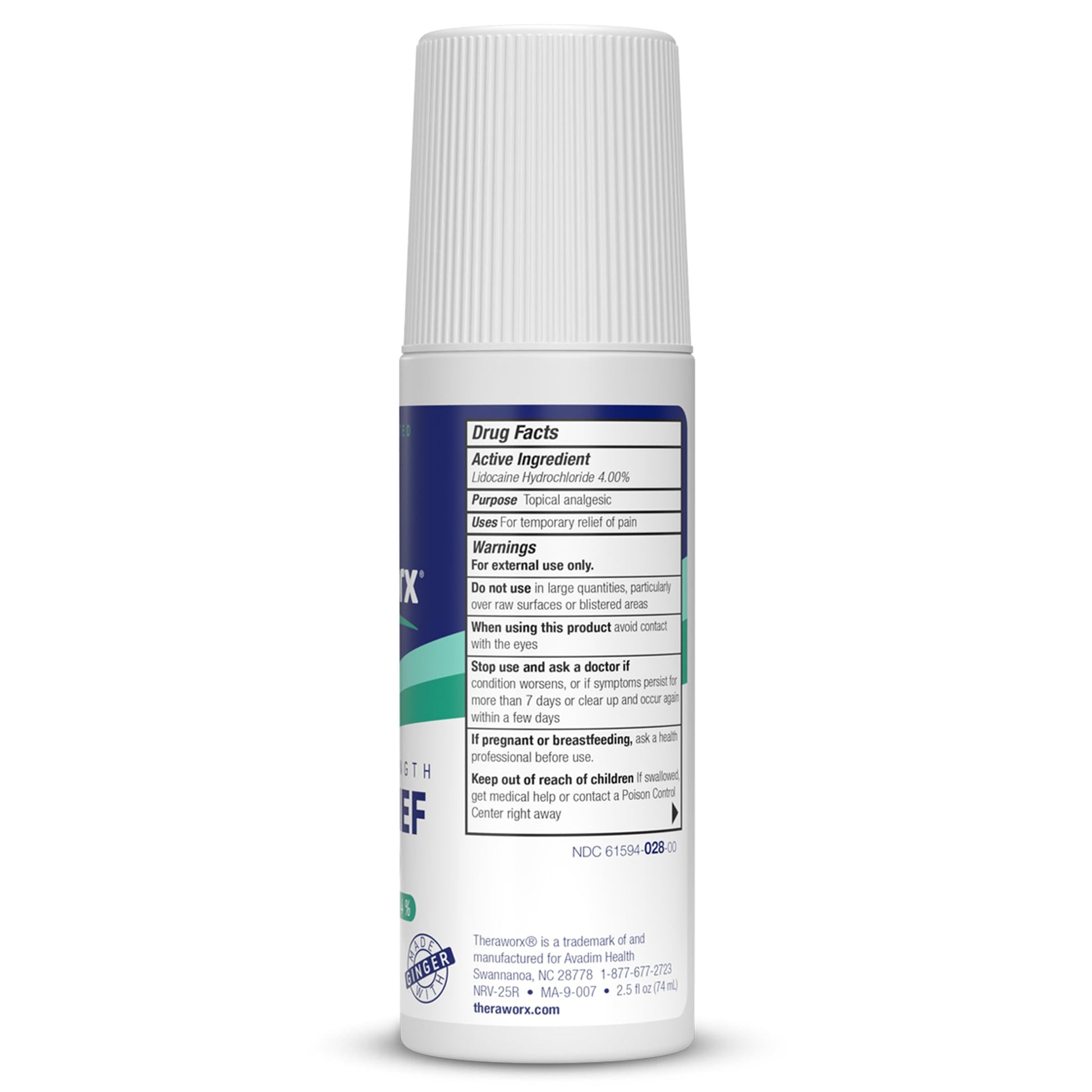 Theraworx Maximum Strength Pain Relief Roll-On with Lidocaine, Fast-Acting - 2.5 Oz - 2 Count Theraworx buy supplements canada