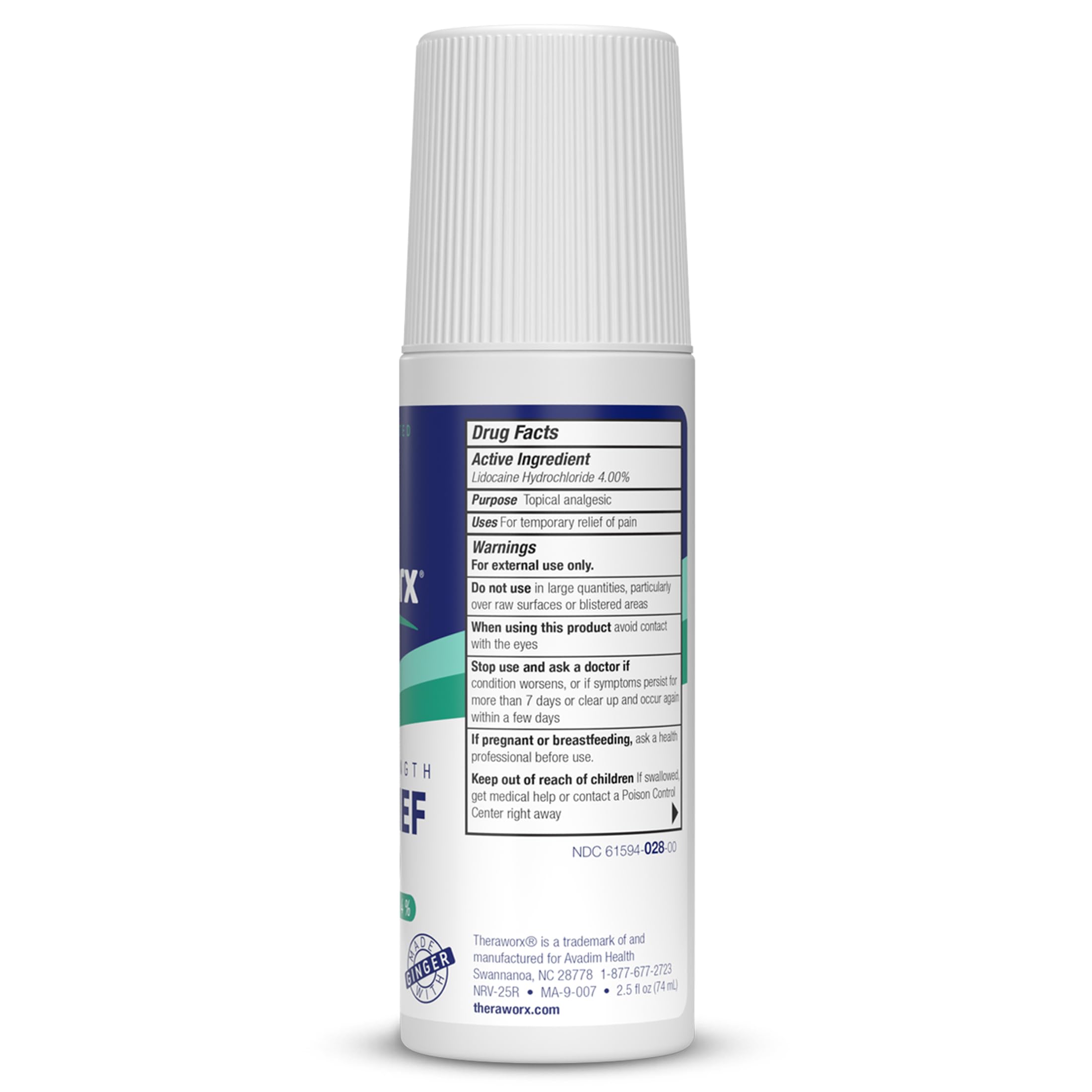 Theraworx Maximum Strength Pain Relief Roll-On with Lidocaine, Fast-Acting - 2.5 Oz - 2 Count Theraworx buy supplements canada