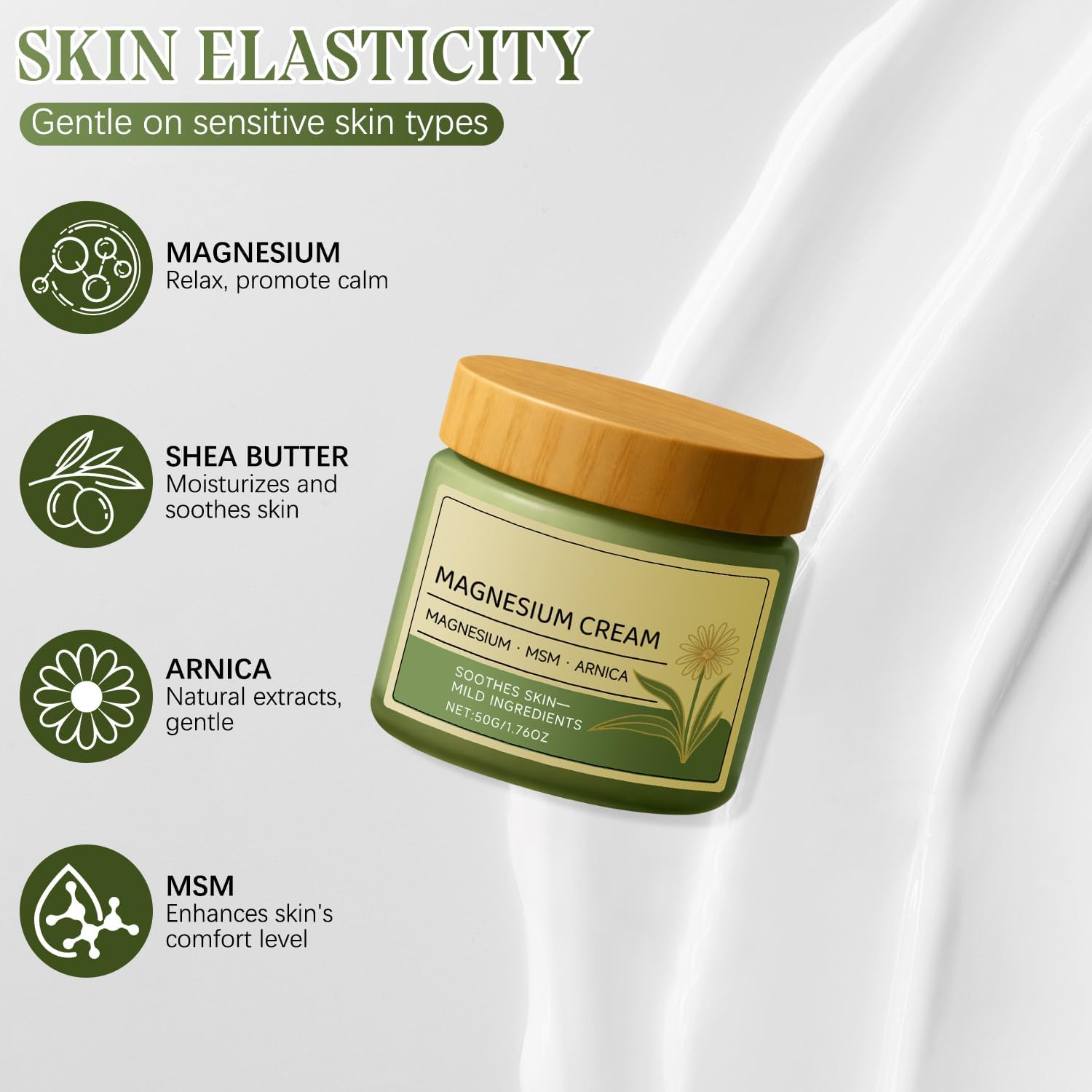 Magnesium Cream with MSM & Arnica,Nerve Relief Mild Ingredients for Skin Soothing,Fast-Absorbing Non-Greasy Massage Cream for Daily Comfort Generic buy supplements canada