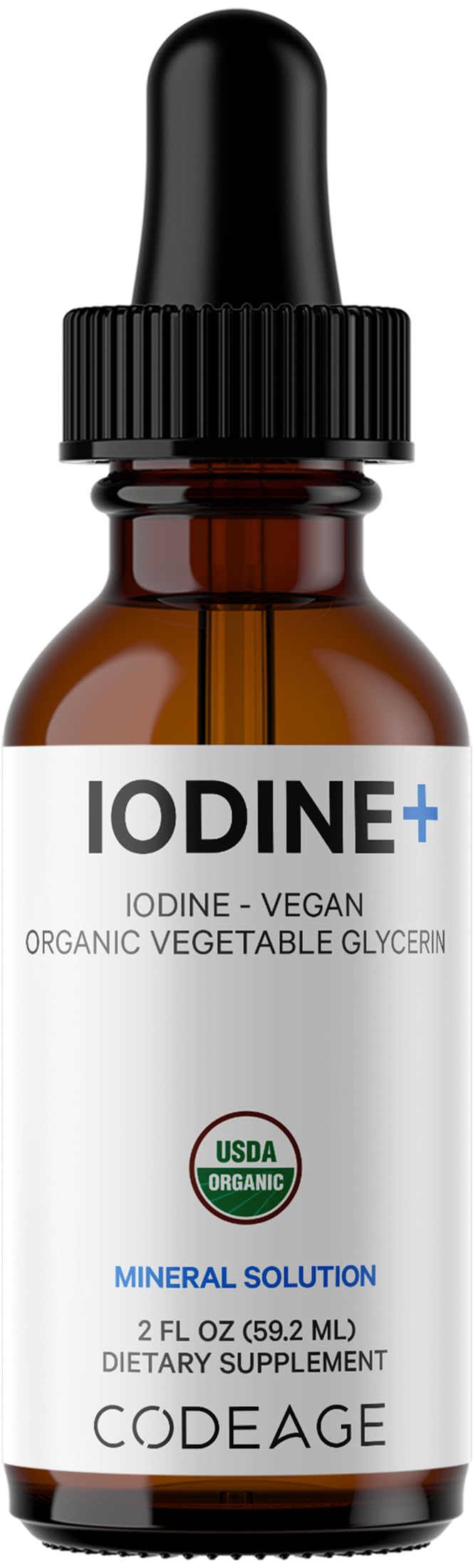 Codeage USDA Certified Organic Iodine Drops - 250 Mcg Per Serving - 1+ Year Supply - Liquid Iodide Supplement - Pure, Clear Iodine - Vegan Potassium Iodine Liquid Drop - 2 fl oz Codeage buy supplements canada