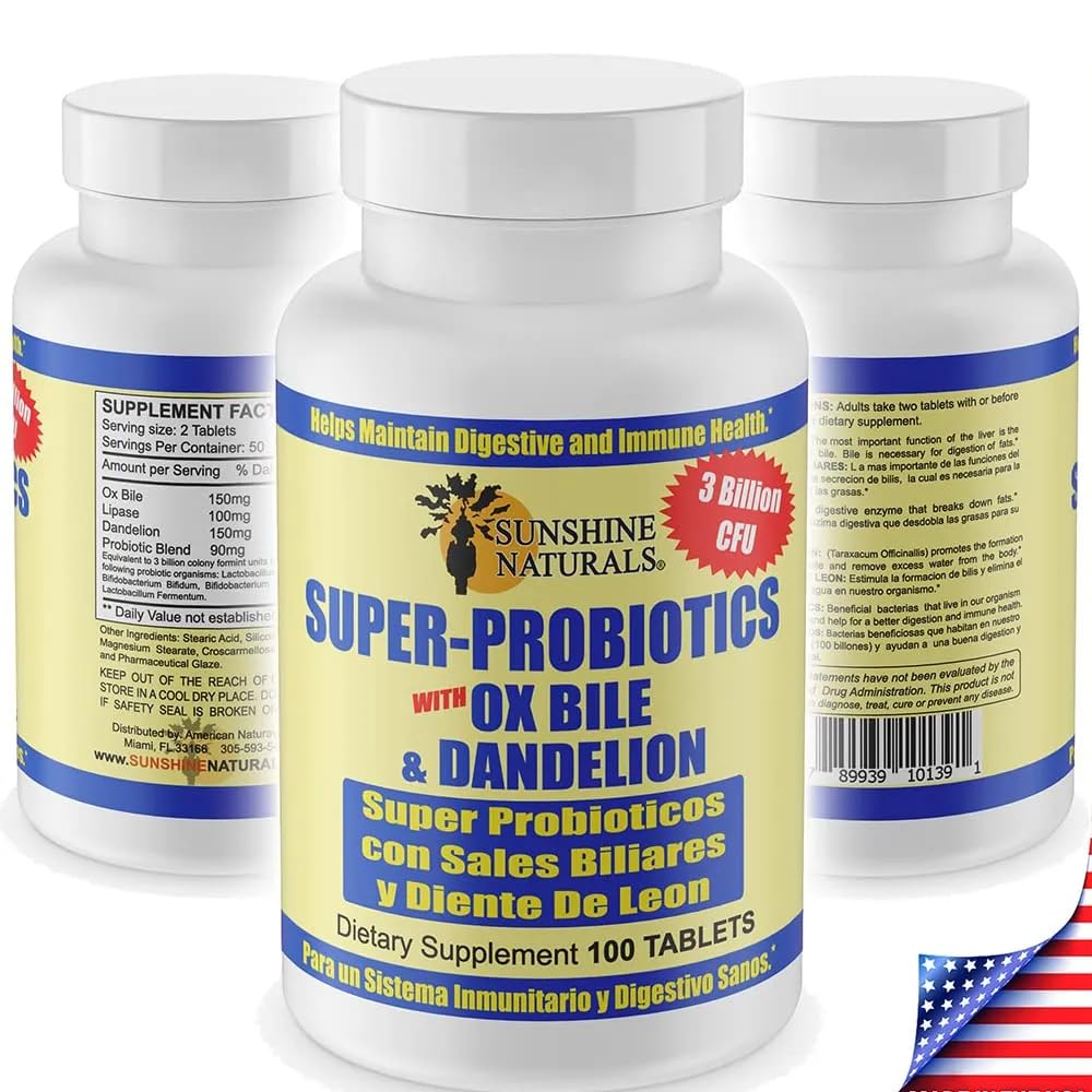 Sunshine Naturals Super Probiotics Supplement. Improves Digestion, Gut Health, Immune System Support, and Healthy Bowel Function. Promotes Healthy Flora. 100 Capsules. Sunshine Naturals buy supplements canada