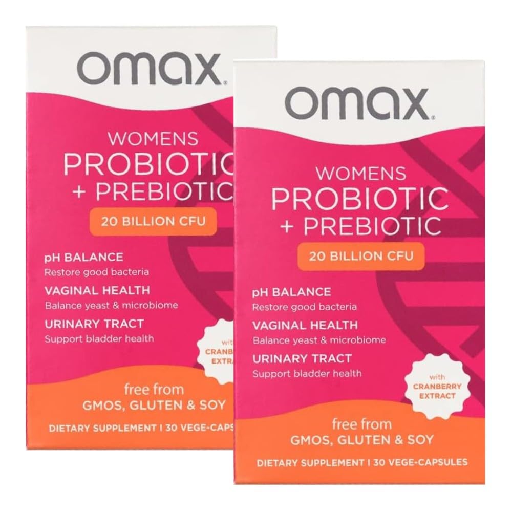 2 Pack Omax Prebiotics & Probiotics for Women, pH Balance, Vaginal Health, Urinary Tract, Yeast Omax3 buy supplements canada