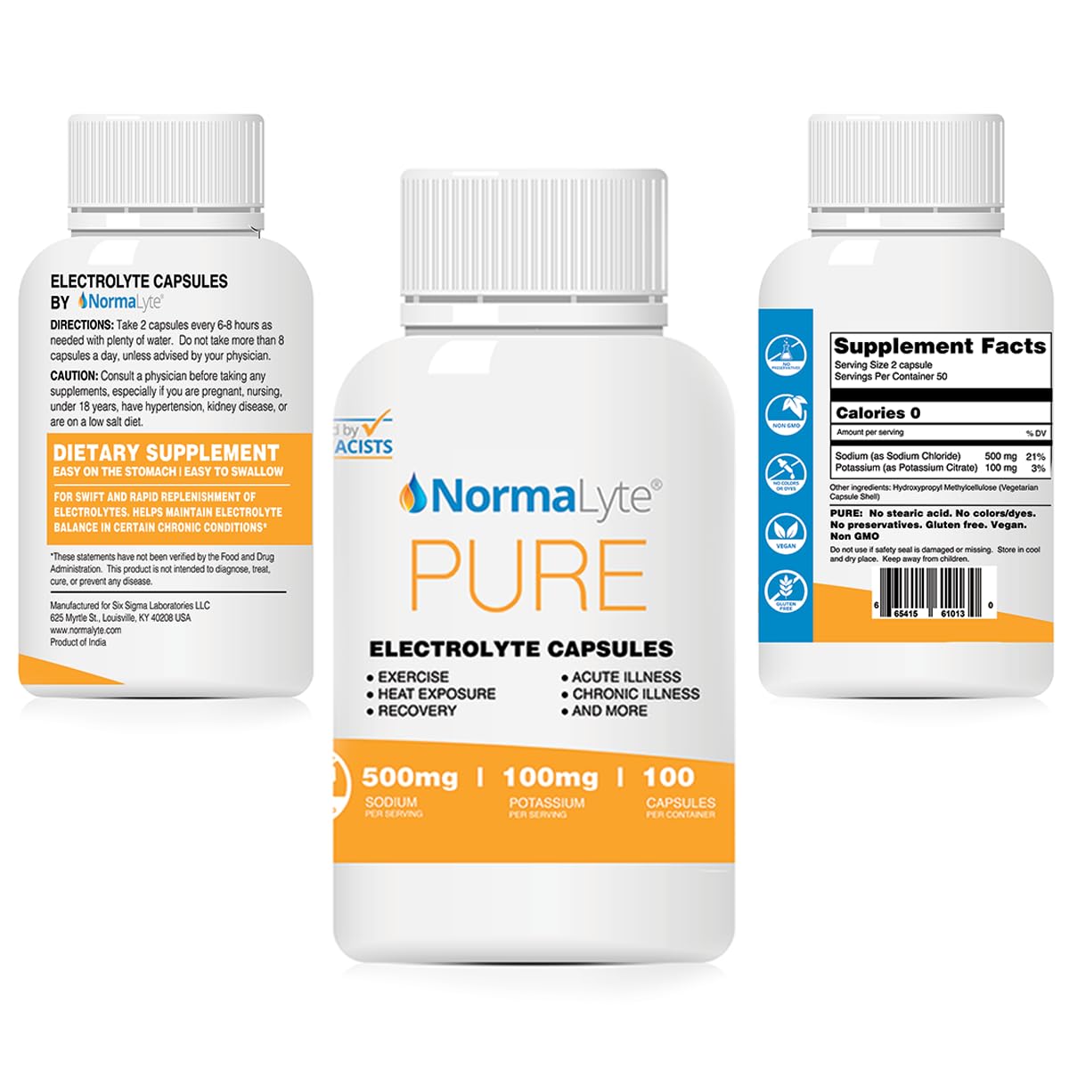 NormaLyte Electrolyte Capsules - Replenish Electrolytes for Peak Performance - Hydration Salt Pills with Essential Minerals for Energy Boost, and Muscle Recovery - 100ct/Bottle NormaLyte buy supplements canada