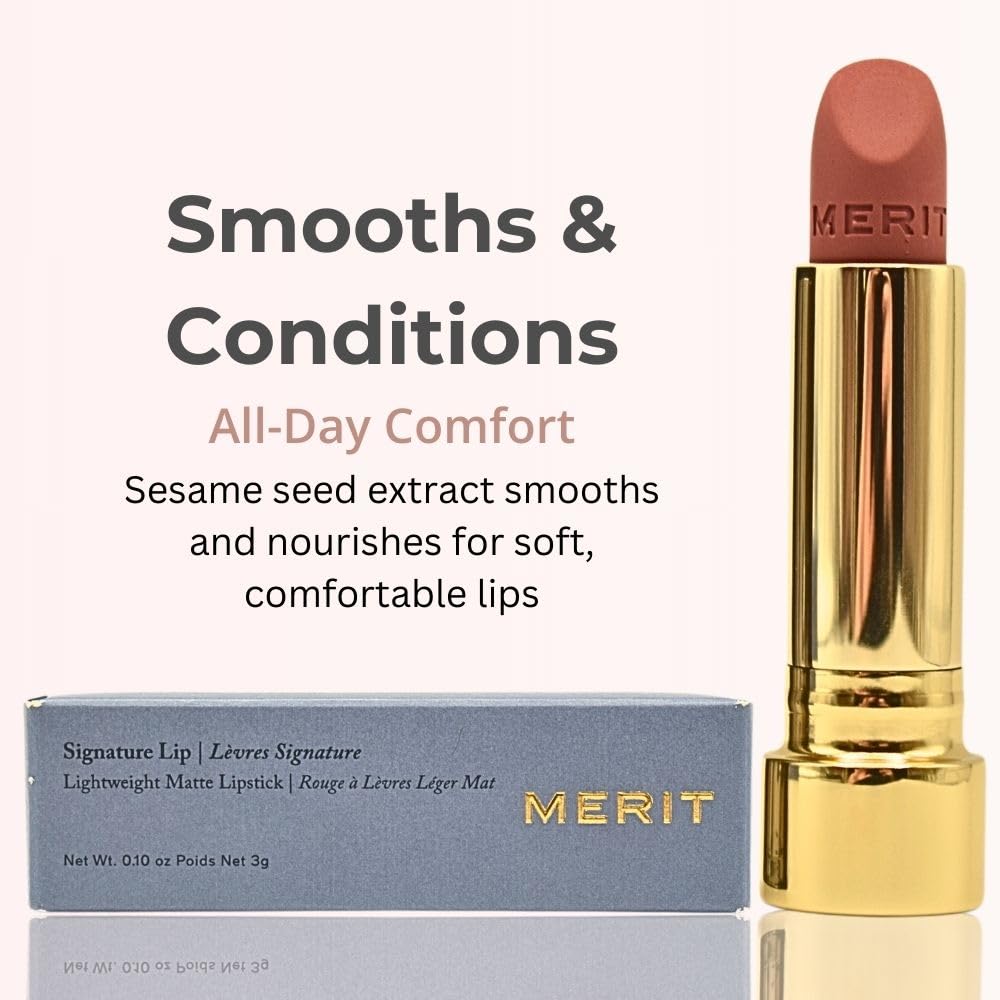 Merit Signature Lip Lightweight Matte Lipstick - 0.10 oz / 3 g (Classic (neutral), standard) Merit buy supplements canada