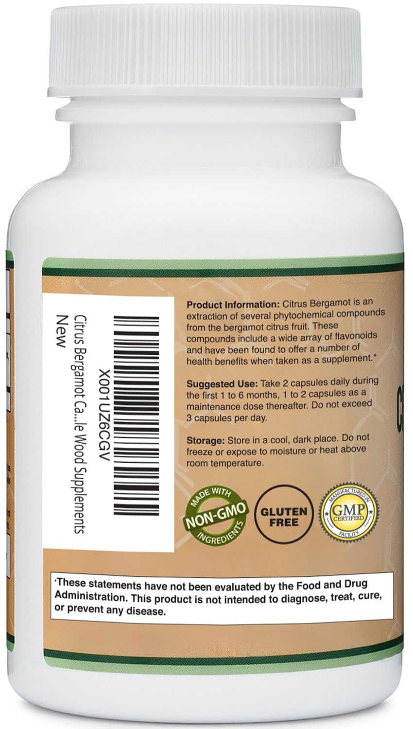 Citrus Bergamot Supplement, 1000mg, 60 Capsules - Supports Healthy Cholesterol & Triglyceride Levels - 1,000mg Servings Double Wood Supplements buy supplements canada