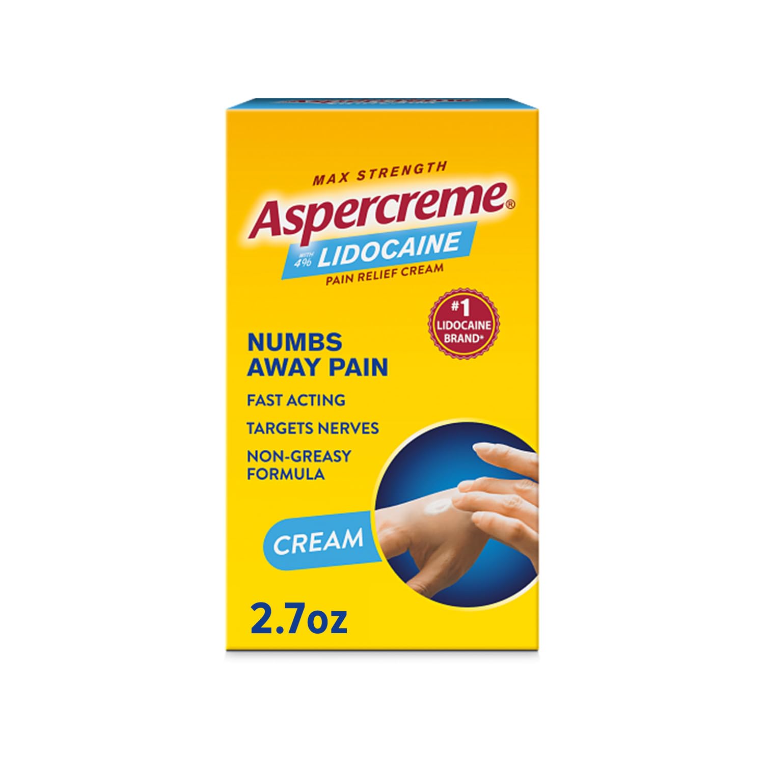Aspercreme Lidocaine Pain Relief Cream Soothes Aggravated Nerves, Numbing Topical Analgesic with Max-Strength 4% Lidocaine & Moisturizing Aloe, 2.7 Oz. Aspercreme buy supplements canada