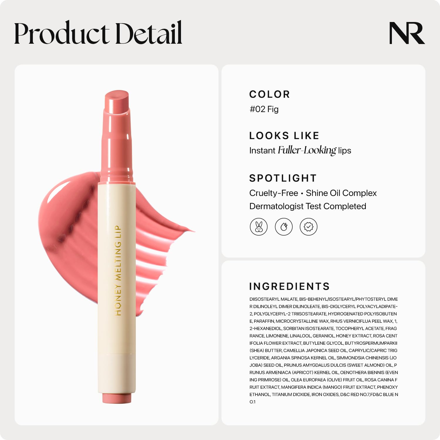 Nature Republic HONEY MELTING LIP (02 FIG) SOFT LIP STICK, Hydrating Gloss, Moisturizing balms, Sheer tint, Shine & Nude, Glowy Finish, korean make up Nature Republic buy supplements canada
