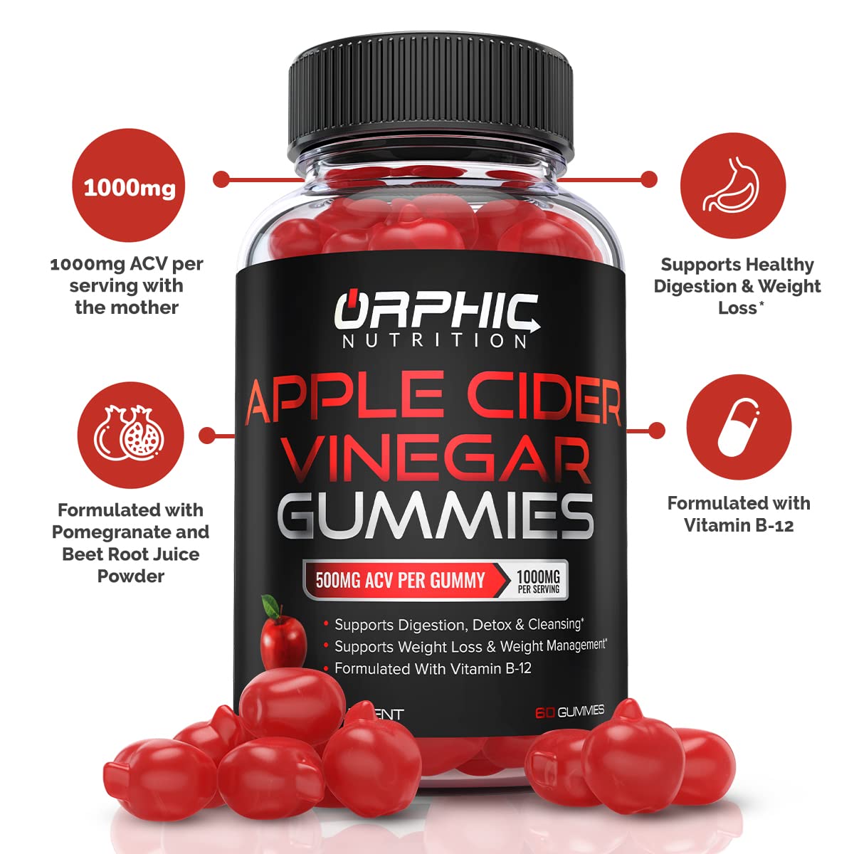 Apple Cider Vinegar Gummies - 1000mg - Formulated to Support Weight ORPHIC NUTRITION buy supplements canada