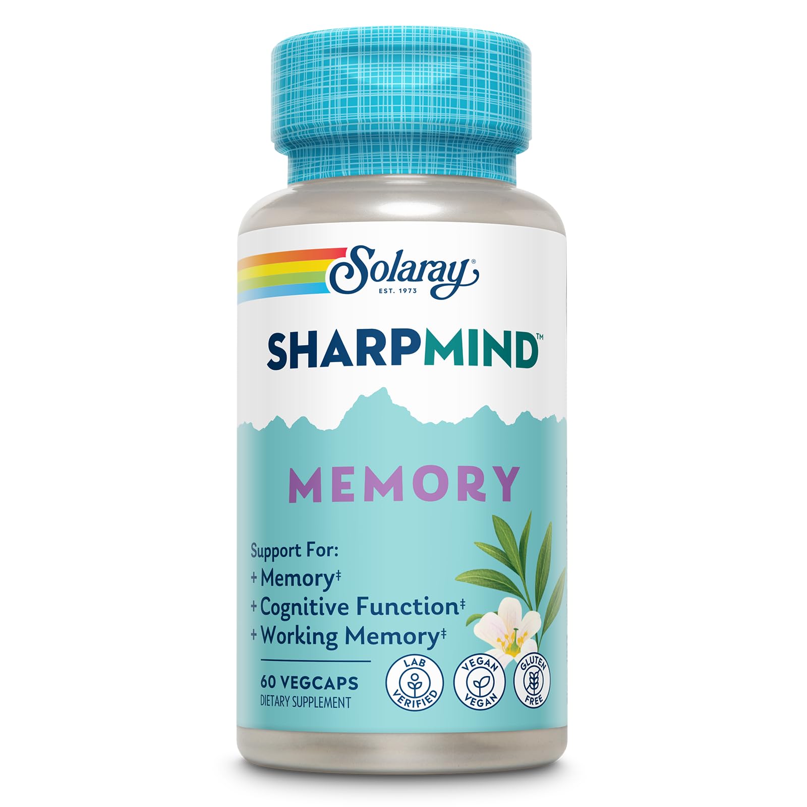 SOLARAY SharpMind Memory Formula - Brain Supplements for Memory and Focus - Cognivia, Gotu Kola & Chaga Mushroom Supplement - Ginkgo Biloba Alternative - 60-Day Guarantee - 30 Servings, 60 VegCaps SOLARAY buy supplements canada