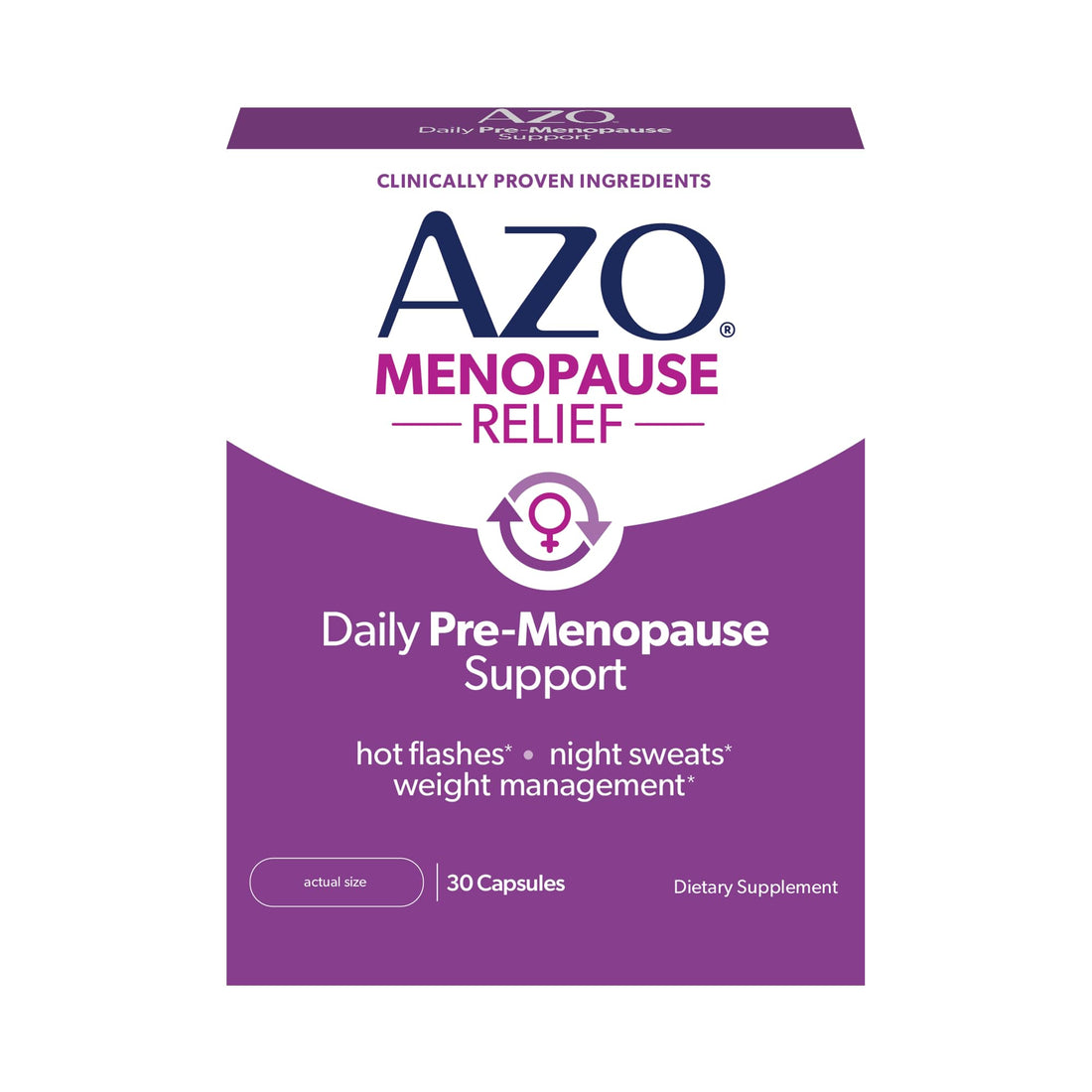 AZO® Daily Pre-Menopause Relief Perimenopause Supplements for Women, Hot Flash, Night Sweat and Healthy Weight Management Support* - 30 Count AZO buy supplements canada