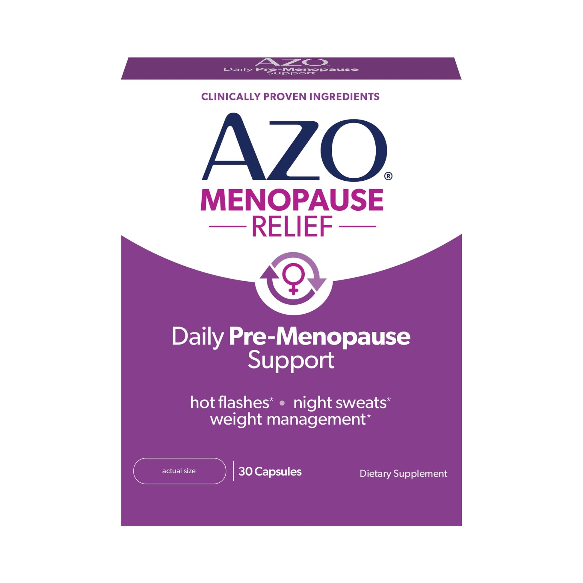 AZO® Daily Pre-Menopause Relief Perimenopause Supplements for Women, Hot Flash, Night Sweat and Healthy Weight Management Support* - 30 Count AZO buy supplements canada