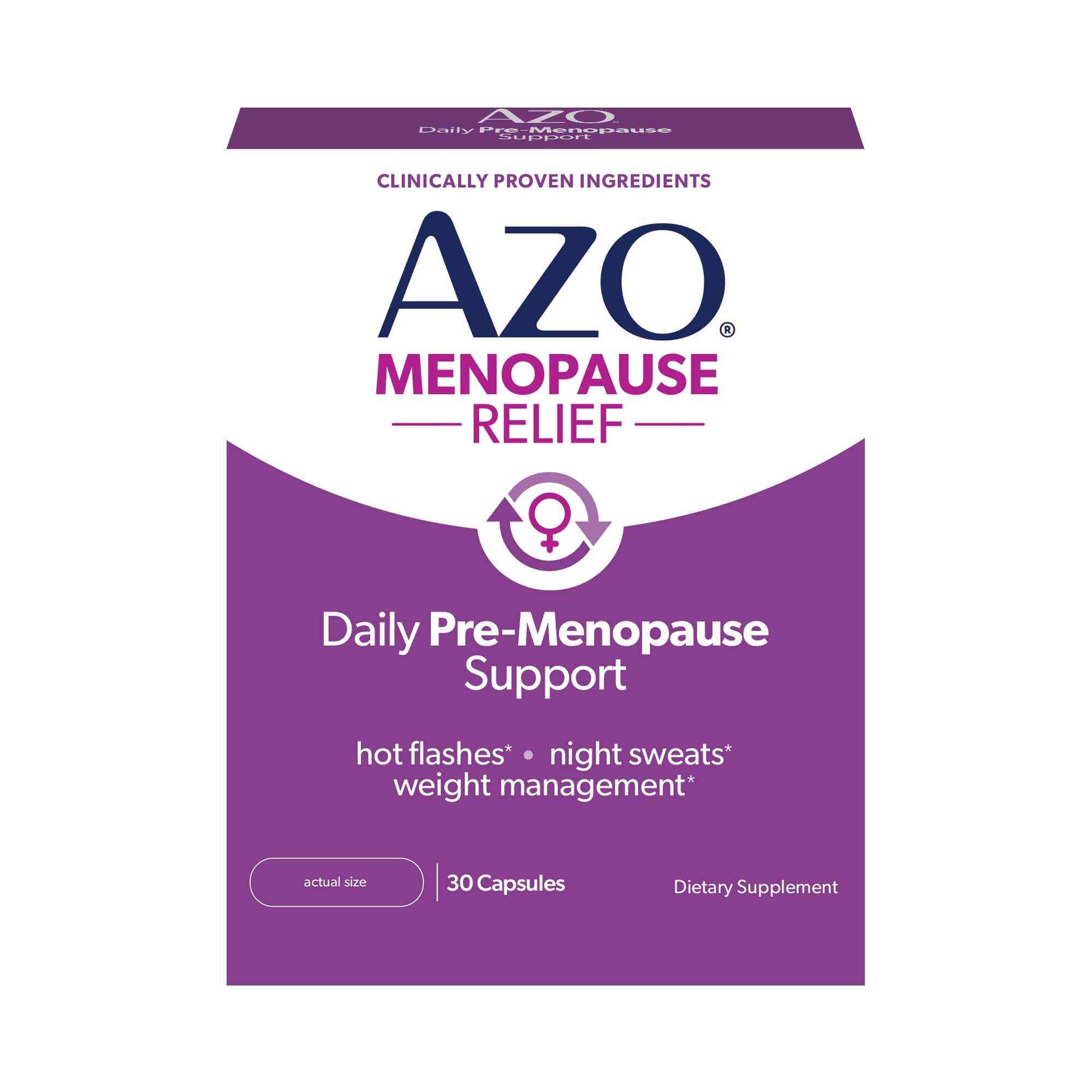 AZO® Daily Pre-Menopause Relief Perimenopause Supplements for Women, Hot Flash, Night Sweat and Healthy Weight Management Support* - 30 Count AZO buy supplements canada
