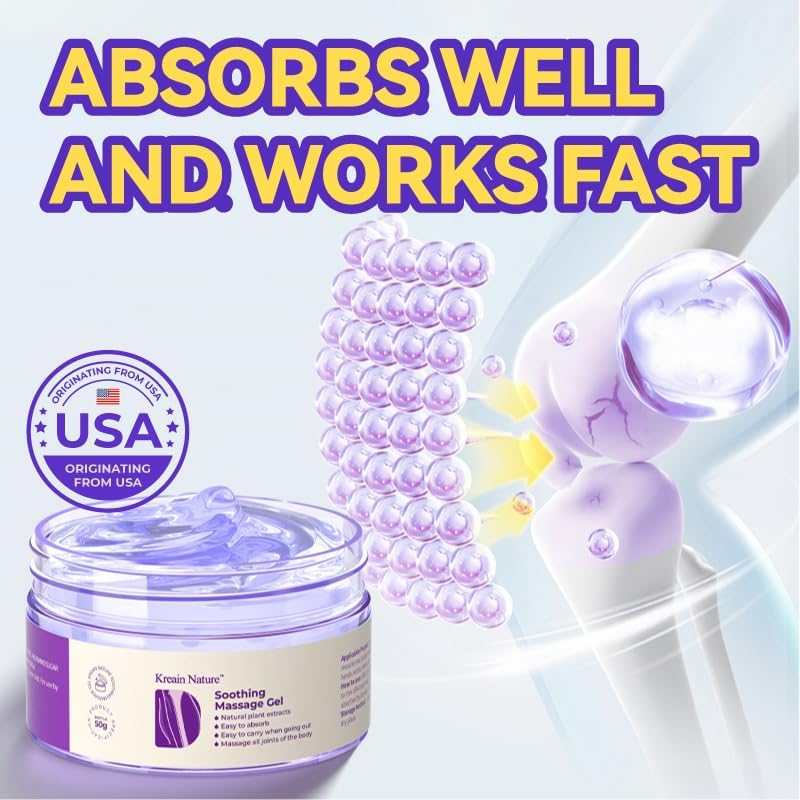 Kreain Nature 2 PCS Joint Gel Purple Soothing Massage Gel Soothes Knees, Lumbar, Neck, Back, Shoulders, Hands, and Feet, 1.76 oz Kreain Nature buy supplements canada