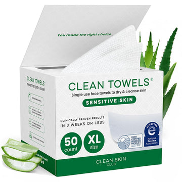 CLEAN SKIN CLUB Sensitive Skin Clean Towels® XL, Ultra-Soft Disposable Face Dry Wipes Infused with Aloe & Glycerin CLEAN SKIN CLUB buy supplements canada